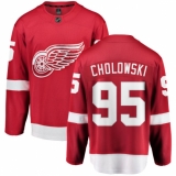 Youth Detroit Red Wings #95 Dennis Cholowski Fanatics Branded Red Home Breakaway NHL Jersey