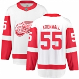 Youth Detroit Red Wings #55 Niklas Kronwall Fanatics Branded White Away Breakaway NHL Jersey