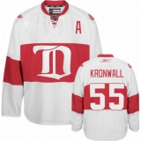 Youth Reebok Detroit Red Wings #55 Niklas Kronwall Authentic White Third NHL Jersey