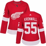 Women's Adidas Detroit Red Wings #55 Niklas Kronwall Authentic Red Home NHL Jersey