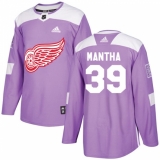 Youth Adidas Detroit Red Wings #39 Anthony Mantha Authentic Purple Fights Cancer Practice NHL Jersey