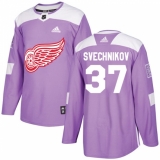 Youth Adidas Detroit Red Wings #37 Evgeny Svechnikov Authentic Purple Fights Cancer Practice NHL Jersey