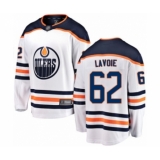 Men's Edmonton Oilers #62 Raphael Lavoie Authentic White Away Fanatics Branded Breakaway Hockey Jersey
