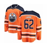 Men's Edmonton Oilers #62 Raphael Lavoie Authentic Orange Home Fanatics Branded Breakaway Hockey Jersey