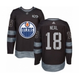 Men's Edmonton Oilers #18 James Neal Authentic Black 1917-2017 100th Anniversary Hockey Jersey