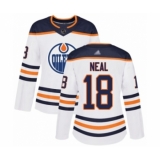 Women's Edmonton Oilers #18 James Neal Authentic White Away Hockey Jersey