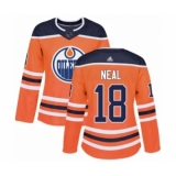 Women's Edmonton Oilers #18 James Neal Authentic Orange Home Hockey Jersey