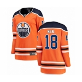 Women's Edmonton Oilers #18 James Neal Authentic Orange Home Fanatics Branded Breakaway Hockey Jersey