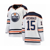 Women's Edmonton Oilers #15 Josh Archibald Authentic White Away Fanatics Branded Breakaway Hockey Jersey