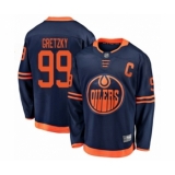 Youth Edmonton Oilers #99 Wayne Gretzky Authentic Navy Blue Alternate Fanatics Branded Breakaway Hockey Jerseys