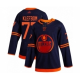 Youth Edmonton Oilers #77 Oscar Klefbom Authentic Navy Blue Alternate Hockey Jersey