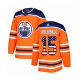 Youth Edmonton Oilers #15 Josh Archibald Authentic Orange USA Flag Fashion Hockey Jersey