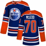 Men's Adidas Edmonton Oilers #70 Ryan McLeod Premier Royal Blue Alternate NHL Jersey