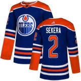 Men's Adidas Edmonton Oilers #2 Andrej Sekera Premier Royal Blue Alternate NHL Jersey