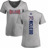 NHL Women's Adidas Edmonton Oilers #70 Ryan McLeod Ash Backer T-Shirt