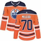 Women's Adidas Edmonton Oilers #70 Ryan McLeod Authentic Orange Home NHL Jersey