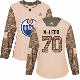 Women's Adidas Edmonton Oilers #70 Ryan McLeod Authentic Camo Veterans Day Practice NHL Jersey