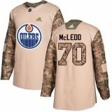Men's Adidas Edmonton Oilers #70 Ryan McLeod Authentic Camo Veterans Day Practice NHL Jersey