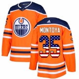 Men's Adidas Edmonton Oilers #35 Al Montoya Authentic Orange USA Flag Fashion NHL Jersey