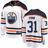 Youth Edmonton Oilers #31 Grant Fuhr Fanatics Branded White Away Breakaway NHL Jersey