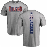 NHL Adidas Edmonton Oilers #22 Jean-Francois Jacques Ash Backer T-Shirt