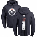 NHL Adidas Edmonton Oilers #17 Jari Kurri Navy Blue Backer Pullover Hoodie
