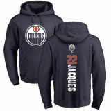 NHL Adidas Edmonton Oilers #22 Jean-Francois Jacques Navy Blue Backer Pullover Hoodie