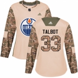 Women's Adidas Edmonton Oilers #33 Cam Talbot Authentic Camo Veterans Day Practice NHL Jersey