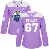 Women's Adidas Edmonton Oilers #67 Benoit Pouliot Authentic Purple Fights Cancer Practice NHL Jersey