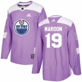 Men's Adidas Edmonton Oilers #19 Patrick Maroon Authentic Purple Fights Cancer Practice NHL Jersey