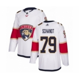 Men's Florida Panthers #79 Cole Schwindt Authentic White Away Hockey Jersey