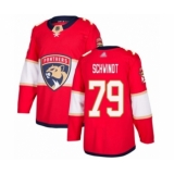 Men's Florida Panthers #79 Cole Schwindt Authentic Red Home Hockey Jersey