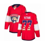 Men's Florida Panthers #77 Frank Vatrano Authentic Red USA Flag Fashion Hockey Jersey