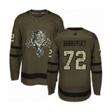 Men's Florida Panthers #72 Sergei Bobrovsky Authentic Green Salute to Service Hockey Jersey