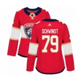Women's Florida Panthers #79 Cole Schwindt Authentic Red Home Hockey Jersey