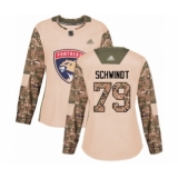 Women's Florida Panthers #79 Cole Schwindt Authentic Camo Veterans Day Practice Hockey Jersey
