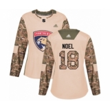 Women's Florida Panthers #18 Serron Noel Authentic Camo Veterans Day Practice Hockey Jersey