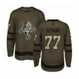 Youth Florida Panthers #77 Frank Vatrano Authentic Green Salute to Service Hockey Jersey