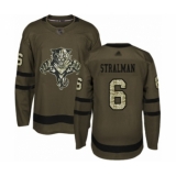 Youth Florida Panthers #6 Anton Stralman Authentic Green Salute to Service Hockey Jersey