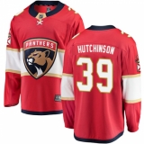 Men's Florida Panthers #39 Michael Hutchinson Authentic Red Home Fanatics Branded Breakaway NHL Jersey