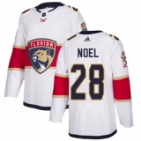 Men's Adidas Florida Panthers #28 Serron Noel Authentic White Away NHL Jersey