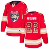 Men's Adidas Florida Panthers #22 Troy Brouwer Authentic Red Drift Fashion NHL Jersey