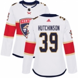 Women's Adidas Florida Panthers #39 Michael Hutchinson Authentic White Away NHL Jersey