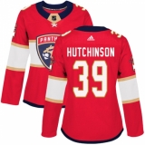 Women's Adidas Florida Panthers #39 Michael Hutchinson Premier Red Home NHL Jersey