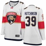 Women's Florida Panthers #39 Michael Hutchinson Authentic White Away Fanatics Branded Breakaway NHL Jersey