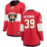 Women's Florida Panthers #39 Michael Hutchinson Authentic Red Home Fanatics Branded Breakaway NHL Jersey