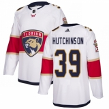 Youth Adidas Florida Panthers #39 Michael Hutchinson Authentic White Away NHL Jersey