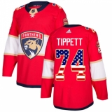Youth Adidas Florida Panthers #74 Owen Tippett Authentic Red USA Flag Fashion NHL Jersey