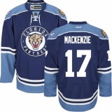 Men's Reebok Florida Panthers #17 Derek MacKenzie Authentic Navy Blue Third NHL Jersey