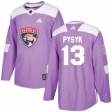 Men's Adidas Florida Panthers #13 Mark Pysyk Authentic Purple Fights Cancer Practice NHL Jersey